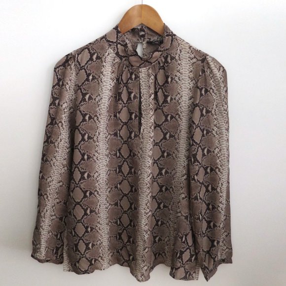 Zara Tops - Zara Python Print Silk Blouse L